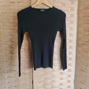 Zesica Sweater Size Medium Black Ribbed Long Sleeve